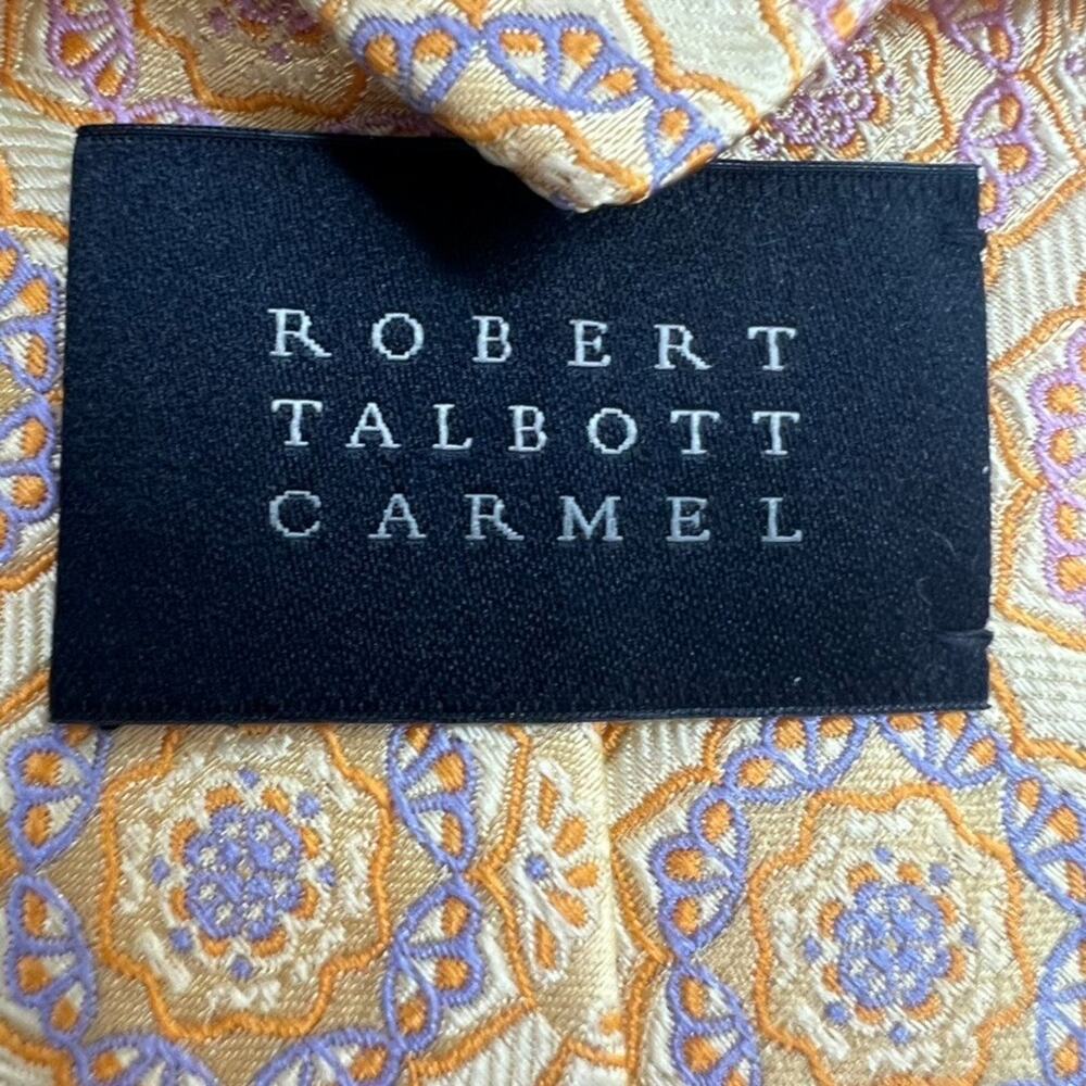 Robert Talbott Carmel Silk Tie Best of Class Hand Sewn Finest Silk Gold Floral - Picture 3 of 9